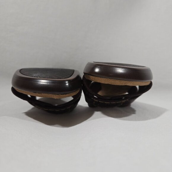 Y2K Vintage WALKING CRADLES Brown Leather Strappy Wedge Heels Sandals Size 8B. - Picture 8 of 17